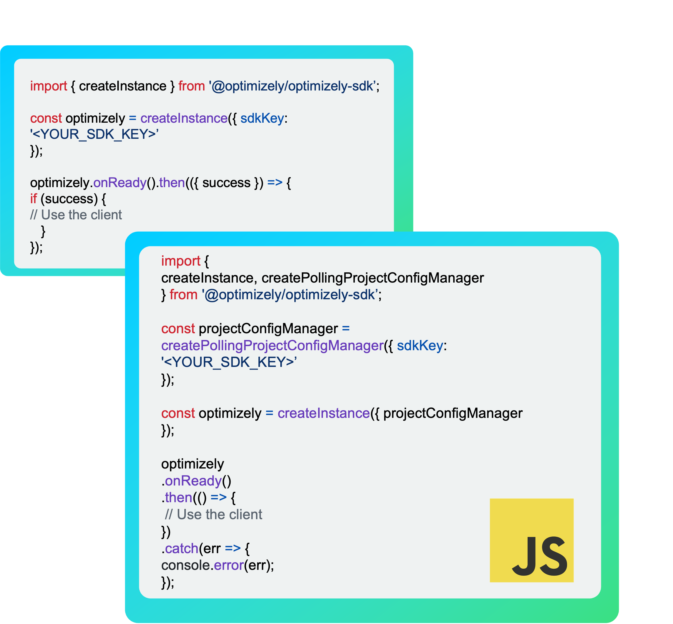 Example of v5 JavaScript vs v6 JavaScript SDK code